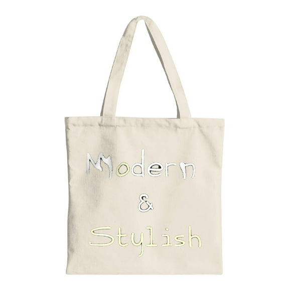 Modern & Stylish Cream Canvas Tote Bag - Playful Handwritten Design Reusable Shopping Bag for Parties Travel & Everyday Use