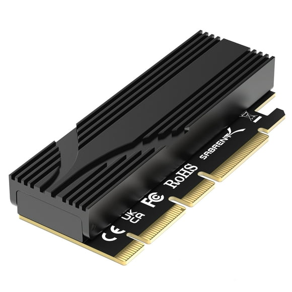 Adaptador SSD SABRENT M.2 NVMe a PCIe x16 con disipador térmico de aluminio