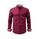 thumbnail image 1 of Blusa y camisa de manga larga con cuello vuelto para hombre, cárdigan liso de moda con cuello vuelto, camisa de negocios con botones, blusa de poliéster para hombre, 1 of 8