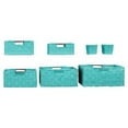 thumbnail image 7 of 7-Pack Decorative & Durable Woven Fabric Storage Baskets, Shelf & Closet Organization - Aqua, 7 of 7