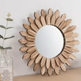 thumbnail image 3 of Yammee Wooden Round Wall Mirrored Bohemian Sun Shape Makeup Mirrored Wall Decorations, 3 of 12
