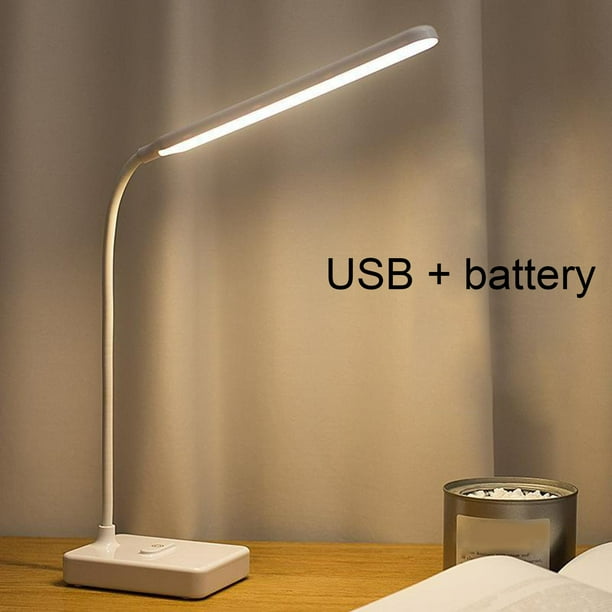 Lámpara de escritorio protección ocular lámpara LED de noche Flexible lámpara de escritorio LED de lectura de escritorio luz de color blanca Cobrable Yinane lámpara de noche de escritorio
