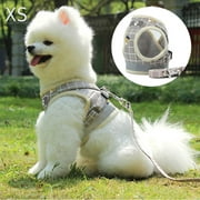 Lzndeal Soft Dog Harness Mesh Padded Dog Harness with Leash, Outdoor Pet Reflective Vest for Small Medium Dog Cat,Khaki,Medium