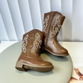 thumbnail image 4 of Wxirdiow Boots for Girls Cowboy Boots for Boys Girls Cowgirl Western Boot for Kids Mid Calf Unisex Riding Shoes Little Kid/Big Kid/Toddler Brown Size,12.5, 4 of 9