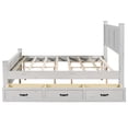 thumbnail image 6 of Bed Frame Farmhouse Style Wood Panel Bed Frame Four Square Poster Bed with Three Storage Drawers, King, Ancient White, 6 of 8