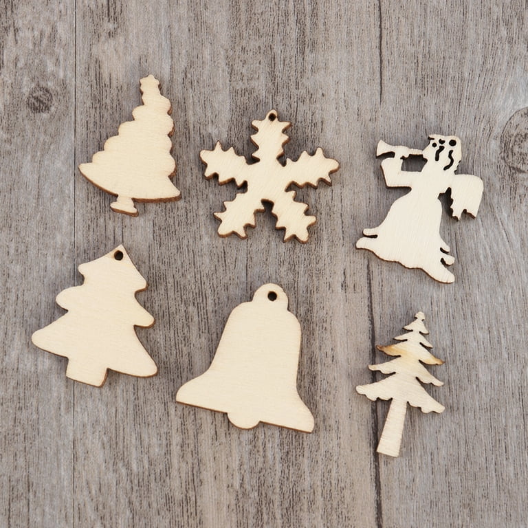 36pcs Large Christmas Wooden Snowflakes Hanging Ornaments DIY Craft  Snowflake Wooden Ornaments Unfinished Wood Cutout Christmas Decorations  Tree Decor