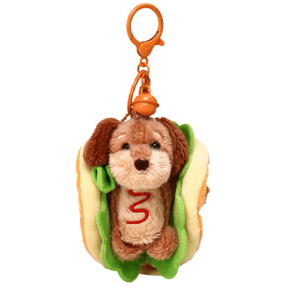 Hfppkn Cartoon Dachshund Dog Keychain, Cute Bag Charm Keyring Pendant for Handbag Purse, Coffee, 11x9cm