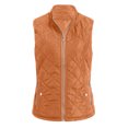 thumbnail image 6 of larppty Women's Vest, Stand Collar Lightweight Zip Up Front Quilted Padded Vest for Women (Orange, S), 6 of 6