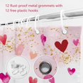 thumbnail image 5 of jafea Valentines Shower Curtain Pink Watercolor Love Hearts Gold Dots Shower Curtain for Valentine''s Day Blush Pink Bathroom Decor Sweetheart Bathroom Curtains Washable Durable Fabric 72x72 in, 5 of 6