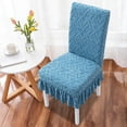 thumbnail image 4 of Stretch Dining Chair Cover with Ruffled Skirt, 360-Degree Full-Surround Skirted Chair Slipcover, Geometric Pattern Elastic Chair Protector Cover for Living Room, Dining Room, and All-Season Home Use, 4 of 6