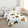 thumbnail image 3 of jejeloiu Equipment Vehicle Queen Comforter Set,Cartoon Excavator Bulldozer Bedding Sets,Yellow Concrete Truck Bedding Comforter Set For Boys,Ultra Soft Home Decor Reversible,3-Piece, 3 of 8