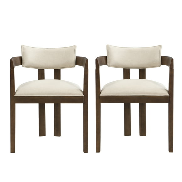 Dining Chair With Armrest- (Set of 2),Walnut