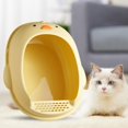 thumbnail image 3 of Cat es Indoor Cats Pet Litter Tray Cat Bedpan for Cats Below 7.5kg Yellow, 3 of 7
