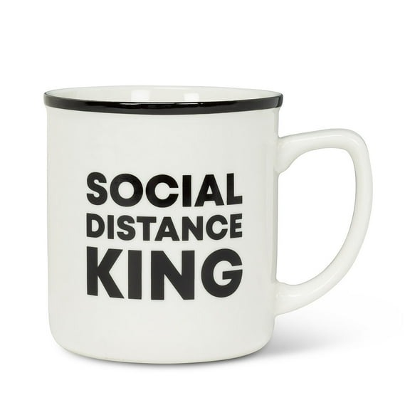 Set of 2 Social Distance King Text Mug