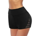 thumbnail image 2 of MRULIC yoga shorts for women Women's High Waist Fitness Running Non-Perspective Yoga Shorts Black + XXL, 2 of 9