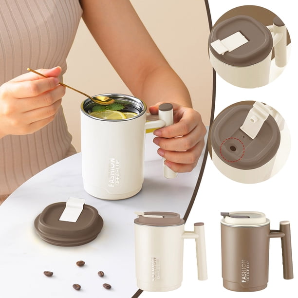 onlyliua Ofertas Del Día Taza de Café Aislada con Tapa, Taza de Agua de Alta Calidad para Oficina, Taza para Parejas Femeninas, Taza de Acero Inoxidable 304, 500 Ml