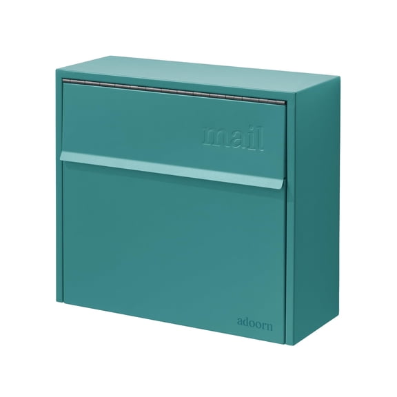 Wall Mount Mailbox - Small, Anti-Theft Locking Mailbox, Weatherproof Mailboxes for Outside The House, 13.5" H x 15" L x 5.5" D - Agean Sea