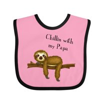 Inktastic Chillin with Papa Sloth Cute Boys Baby Bib