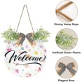 thumbnail image 2 of Coolnut Flower Welcome Sign for Front Door, Rustic Wooden Wall Sign with Artificial Leaves for Home Farmhouse Porch, 12" Round Home Decor, 2 of 7