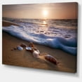 thumbnail image 2 of Waves Approaching Seashells on Sand - Beach Photo Canvas Print, 2 of 3