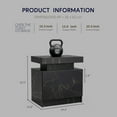 thumbnail image 2 of LED Nightstands, Bedside Table with 2 Drawers, Modern Bedroom Furniture with Changing RGB Light & Remote for Bedroom and Living Room, Black Marble Pattern, 2 of 7