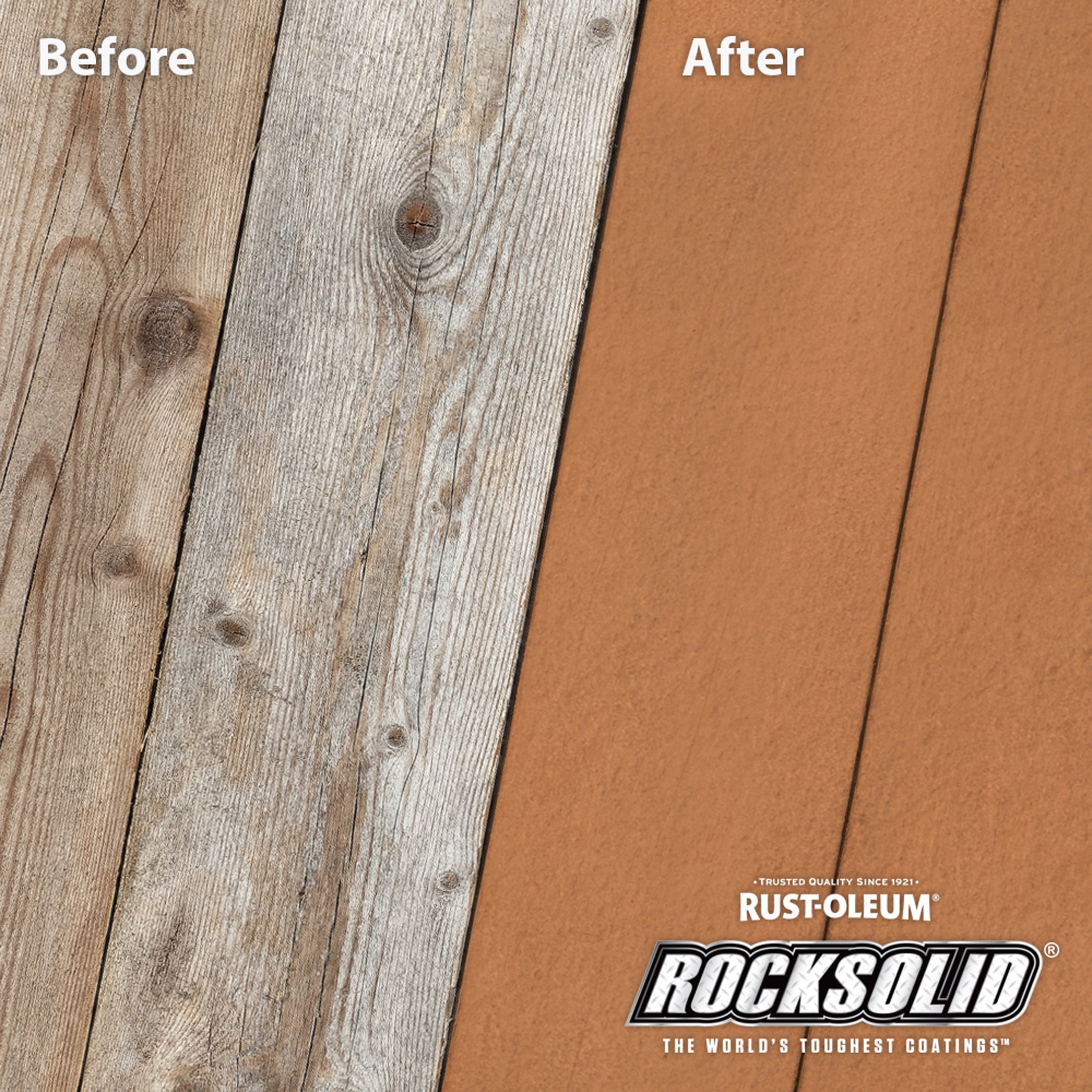 Cedarstone, Rust-Oleum RockSolid 2X Solid Exterior Wood Deck Stain-319746T, Gallon