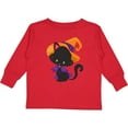 thumbnail image 3 of Inktastic Halloween Cat, Cute Cat, Black Cat, Witch Hat Boys or Girls Long Sleeve Toddler T-Shirt, 3 of 5