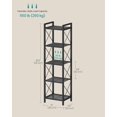 thumbnail image 3 of Metal Storage Rack, Shelving Unit with X Side Frames, Dense Mesh, for Entryway, Kitchen, Living Room, Bathroom, Industrial Style, 5-Tier, 11.8 x 15 x 55.5 Inches, Ink Black UBSC145B01V1, 3 of 11