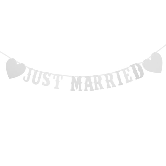 KAKOWELY Banderines decorativos de papel con forma de corazón para recién casados de 3M, guirnalda colgante, suministros para fiestas de bodas