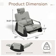 thumbnail image 2 of YODOLLA Rocking Accent Chair with Pull-out Footrest, Glider Recliner 3-Position Adjustable Backrest with Side Pocket, Dark Grey, 2 of 9