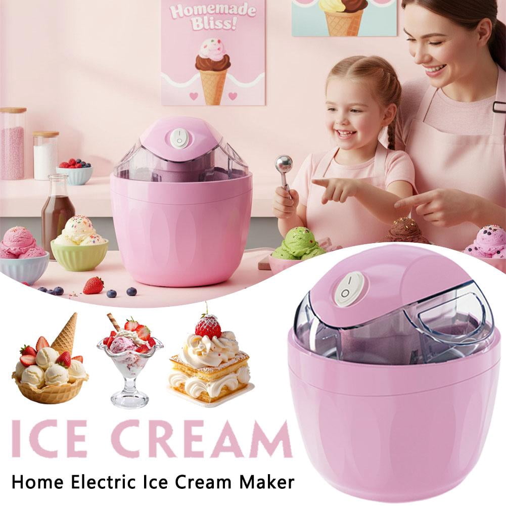 Mini Electric Ice Cream Maker, Compact Frozen Dessert Machine for Homemade Ice Cream Sorbet and Frozen Yogurt