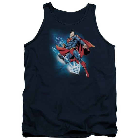 Superman Crystall T-Shirtize Adult Tank Top Navy