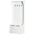 thumbnail image 1 of 4-In-1 Hall Tree with Coat Rack, Top Shelf, Shoe Storage and Bench Seat, Entryway Bench with 4 Hooks, 1 of 7