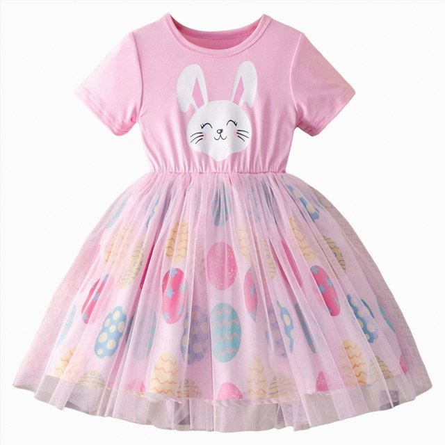 gdxvjhbj Robe Fille Robe d'Été pour Fille à Volants Taille Haute Froncée Cœur Ligne A Robe de Printemps Taille 8-9 (Rose, 8-9 Ans)