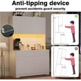 thumbnail image 6 of 71'' Tall Coffee Bar Cabinet with LED Light & Power Charging Station, 47"W Modern Kitchen Pantry Hutch w/ 8-Door Storage Cabinet & 2 Drawers 4 Adjustable Shelves, 6 of 11