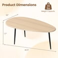 thumbnail image 3 of Costway Oval Coffee Table with Sturdy Metal Construction & Compact Design, Retro Sofa Table Natural, 3 of 10