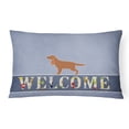 thumbnail image 1 of Carolines Treasures BB5516PW1216 English Cocker Spaniel Welcome Canvas Fabric Decorative Pillow, 1 of 3