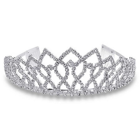 Princess Crown Socks - Royal Crown Rhinestone Princess Tiara Silver Plated