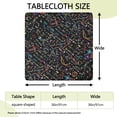thumbnail image 2 of Math Equations Colorful Math Symbols Black Pattern Square Fitted Tablecloth with Elastic Edge,Square Table Cover,Washable Elastic Table Cover for Home Kitchen Party Decor 36"x36", 2 of 6