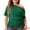 Dark Green, variant on Unique Bargains Women Plus Size Tops One Shoulder Short Sleeve Ruched Basic Blouses 1X Black