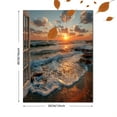 thumbnail image 3 of Ocean Beach Window Sunset Canvas Print, Modern Window View Art, Ready To Hang Coastal Home Wall Decor, 3 of 8