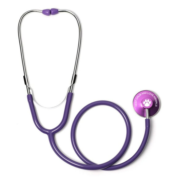 Keep Calm and Love Animals Paw Print Single Head Stethoscope (Purple)