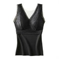 thumbnail image 5 of Fiaer Tank Top for Women V Neck Lace Camisole with Built in Bra Cami Vest Base Layer Oversized Stretch Underwear Black XL, 5 of 6