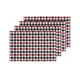 thumbnail image 4 of MKHERT Abstract Black and Red Houndstooth Placemats Table Mats for Dining Room Kitchen Table Decoration 12x18 inch,Set of 4, 4 of 4