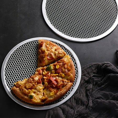 

Thickened Stainless Steel Perforated Pizza Pan Round Shape Ideal Baking Screen For Pizzas baking trays small