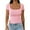 Pink, variant on SNKSDGM Women's Plus Casual Easter Shirts Womens Tops Plus Size Dressy Women's Fashion Slim U Neck T Shirt Fashion Casual Solid Color Short Sleeved T Shirt Women's Tops Plus Size Business