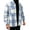 Light Blue-15, variant on Men's Flannel Shirt Jacket Plaid Wool Blend Flap Pockets Casual Button-Up Shacket