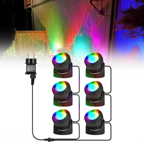 ZMKIAG Rgb Pond Lights, LED Underwater Submersible Colorful Spotlights with 16 Colors & 4 Dynamic Effects, 2/4/6 Timing Function for Fish Aquarium Tank Garden Yard Pool
