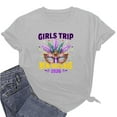 thumbnail image 5 of Ounisa Womens Tops Mardi Gras Sweatshirts Carnival Sweatshirt Funny Mask Graphic Short Sleeve Shirts Fat Tuesday Pullover, 5 of 6