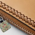 thumbnail image 3 of Victorian Flowers Floral Wallpaper Faux Leather Square Keychain, 3 of 7